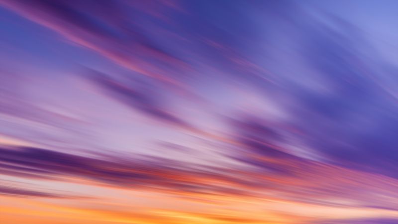 Sunset, Evening sky, Motion blur, Scenic, 5K, Wallpaper