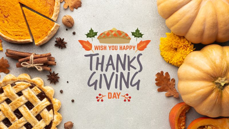 Happy Thanksgiving, Thanksgiving Day, Pumpkins, Autumn leaves, Stone background, Wallpaper