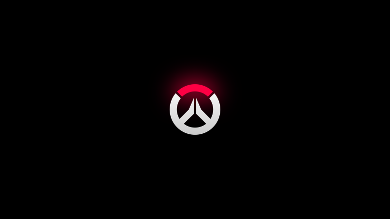 Overwatch 2, Overwatch logo, Dark background, Minimal logo, Wallpaper