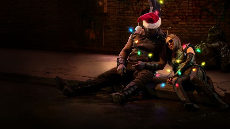 The Guardians of the Galaxy Holiday Special, Dave Bautista as Drax, Pom Klementieff as Mantis, 2022 Series, Marvel Comics, Santa Claus, Wallpaper