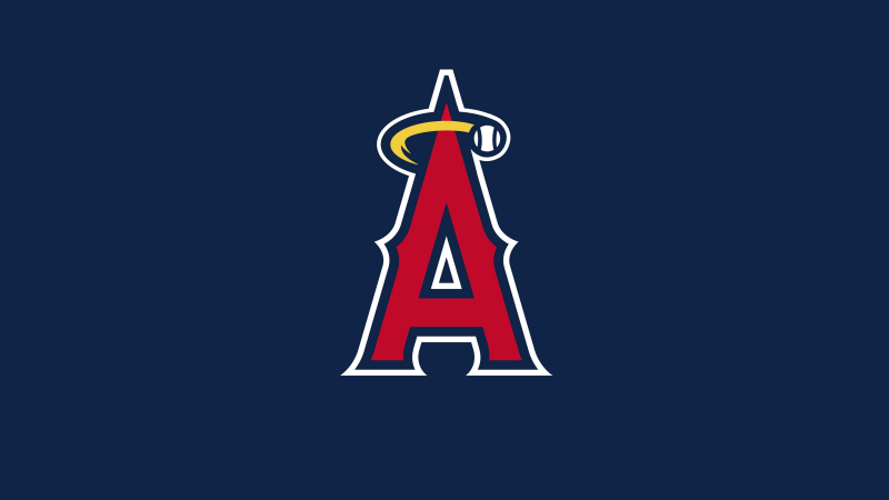 Los Angeles Angels, Baseball team, Blue background, Wallpaper
