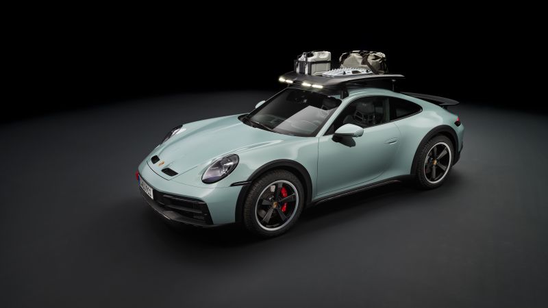 Porsche 911 Dakar, Sports cars, Dark background, 5K, 8K, Wallpaper