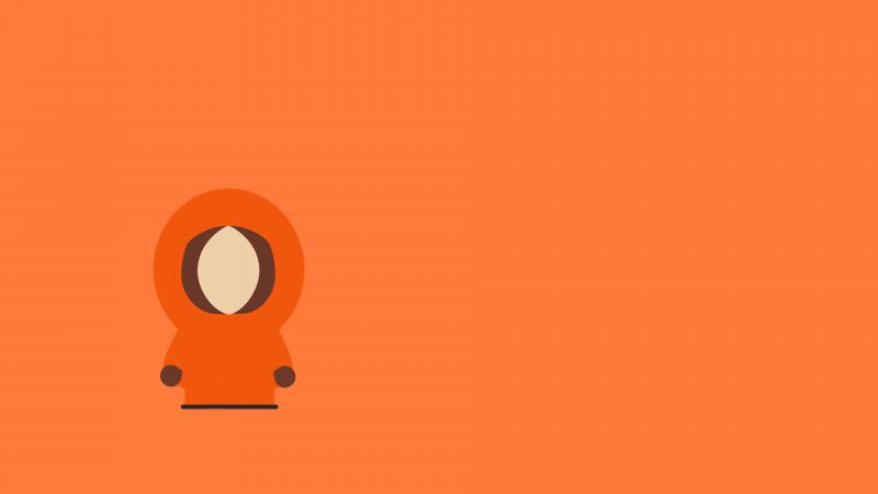 Kenneth McCormick (Kenny), South Park, Minimalist, Orange background, 5K, 8K, Faceless, Wallpaper