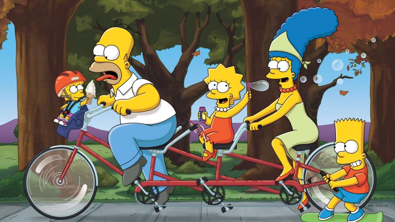 The Simpsons, Cartoon, Simpson family, Homer Simpson, Marge Simpson, Bart Simpson, Lisa Simpson, Maggie Simpson, Wallpaper