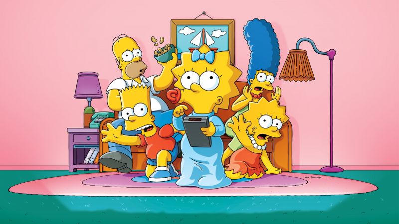 The Simpsons, Simpson family, Homer Simpson, Marge Simpson, Bart Simpson, Lisa Simpson, Maggie Simpson, Cartoon, TV series, Wallpaper