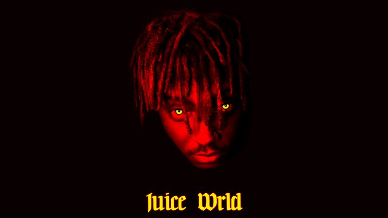 Juice Wrld, Black background, American rapper, American singer, 5K, 8K, Wallpaper