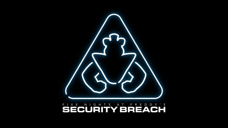 FNAF: Security Breach, Five Nights at Freddy's, Black background, AMOLED, 5K, Wallpaper