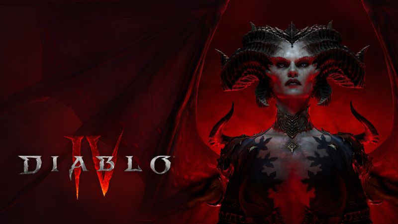 Lilith, Diablo IV, 2023 Games, Diablo 4, Red background, Wallpaper