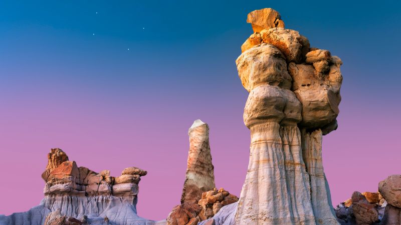 Badlands, Rocks, Landscape, New Mexico, 5K, Wallpaper