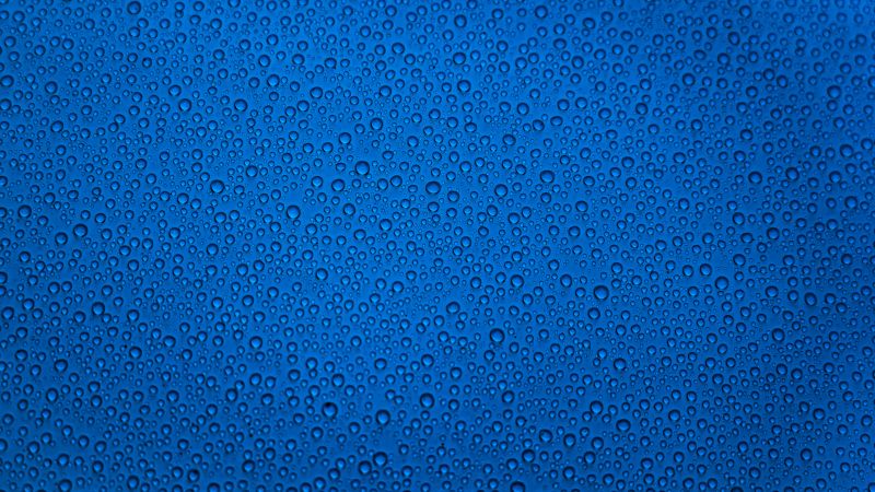 Water droplets, Blue background, Wallpaper