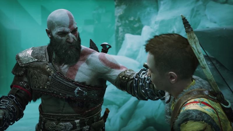 Kratos, Atreus, Loki, God of War Ragnarök, PlayStation 5, PlayStation 4, Wallpaper