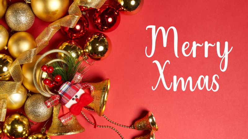 Merry Xmas, Christmas decoration, Christmas balls, 5K, Christmas Bells, Navidad, Noel, Wallpaper