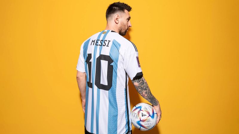 Lionel Messi, Football player, Argentine footballer, Yellow background, FIFA World Cup Qatar 2022, Soccer Player, Wallpaper