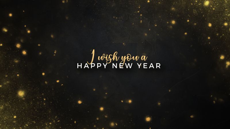 Happy New Year, New Year wishes, New year greetings, Dark background, 5K, Wallpaper