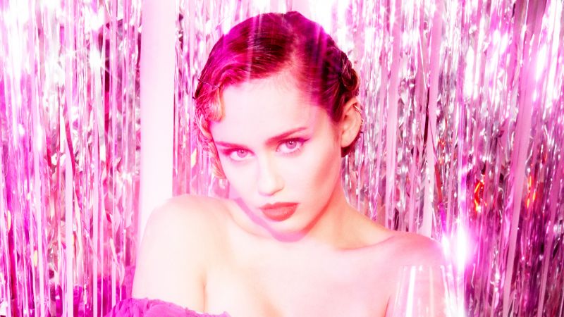 Miley Cyrus, American singer, Pink background, Wonderland Magazine, Wallpaper