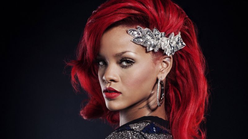 Rihanna, Dark background, Wallpaper