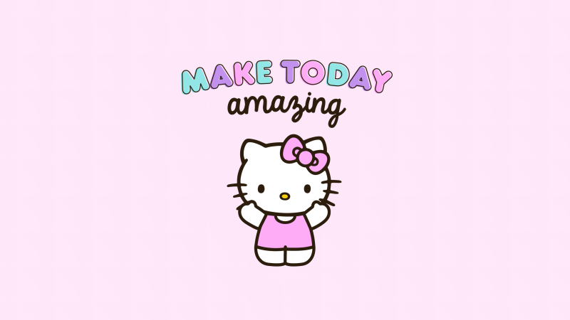 Make today Amazing, Hello Kitty background, Inspirational quotes, Sanrio, Wallpaper