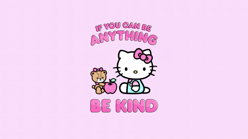 Be kind, Hello Kitty background, Pink background, Hello kitty quotes, Girly backgrounds, Wallpaper
