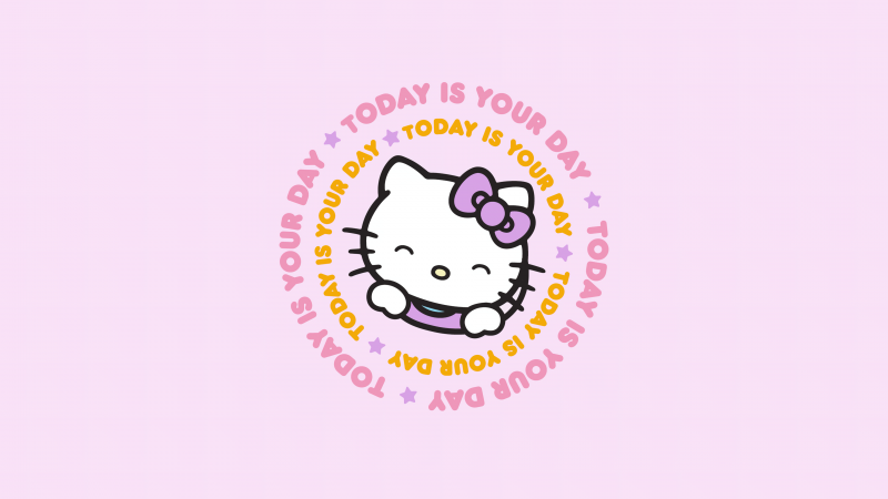 Today is Your Day, Hello Kitty background, Pink background, Wallpaper