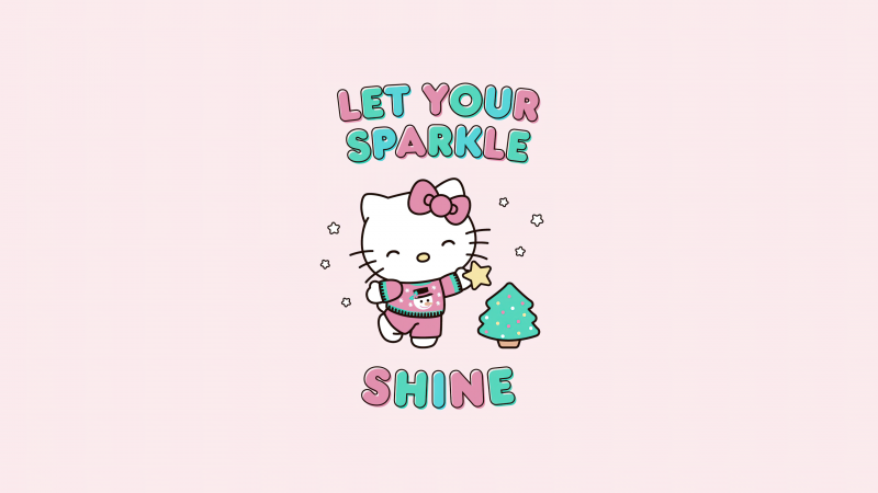 Let your sparkle shine, Hello Kitty background, Hello kitty quotes, Wallpaper