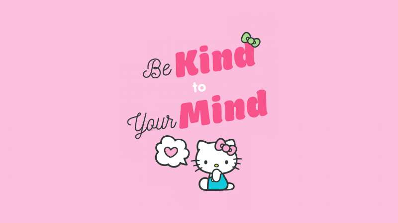 Be kind, Hello kitty quotes, Pink background, Hello Kitty background, Wallpaper