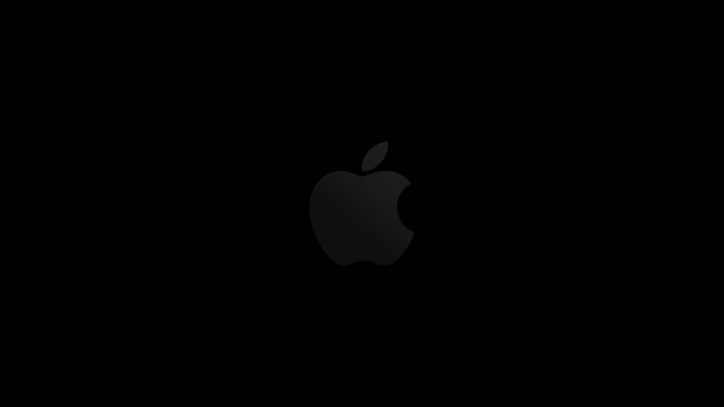 Apple logo, Minimal logo, 5K, Dark background, Wallpaper