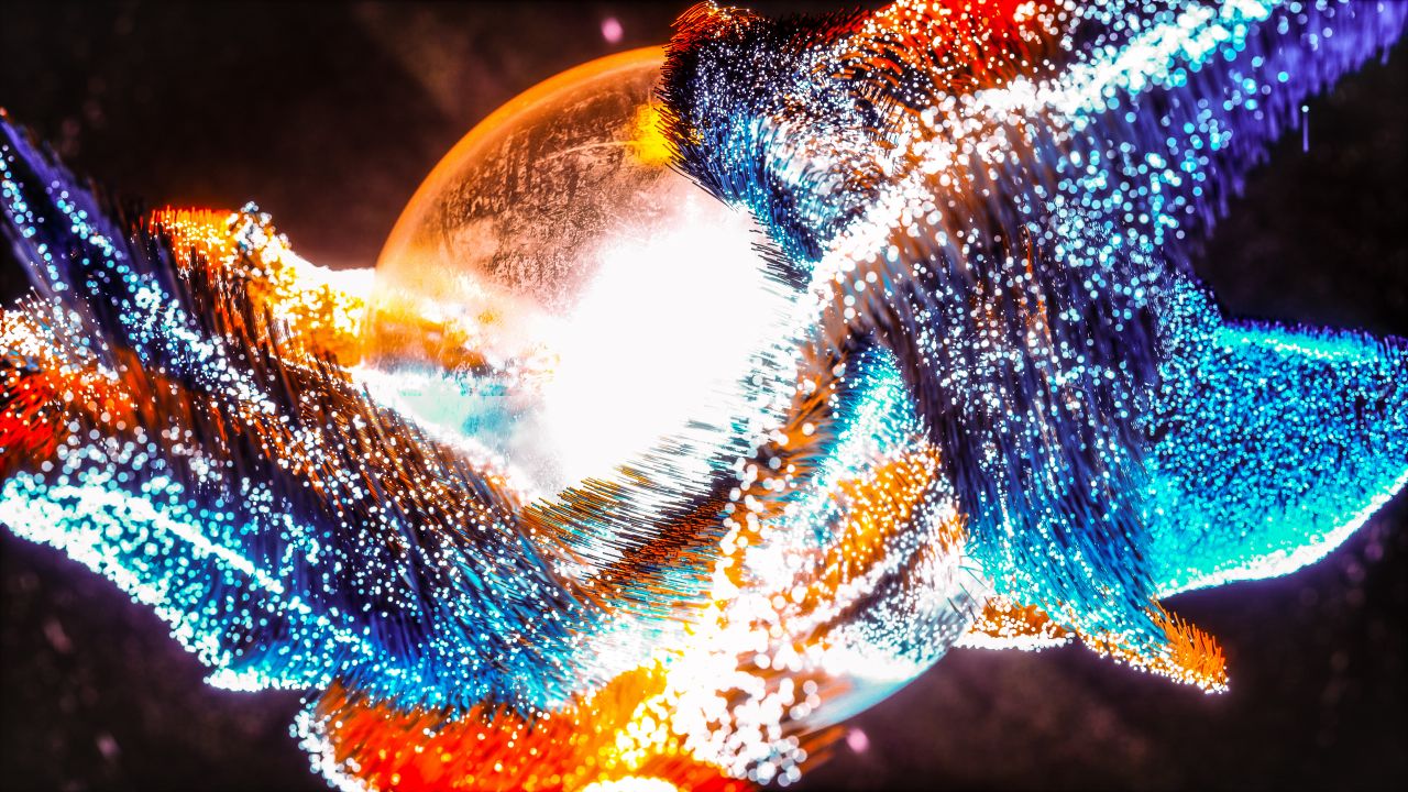 Particle explosion Wallpaper 4K, Psychedelic, Colorful, 3D, Bright