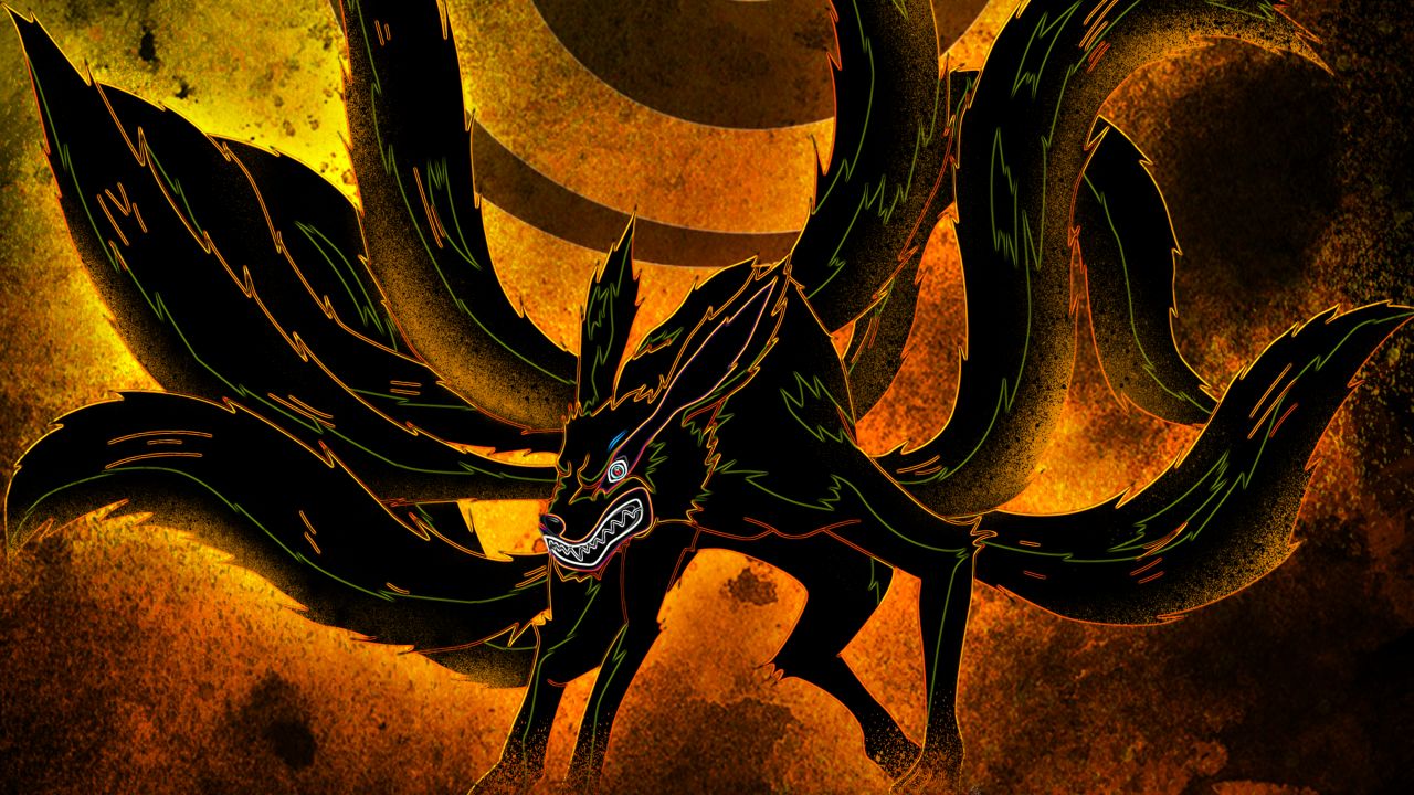 Nine tailed fox Wallpaper 4K, Naruto, Kurama