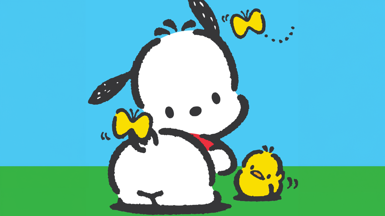 Pochacco Wallpaper 4K, Baby chick, Cute cartoon, 5K, 8K