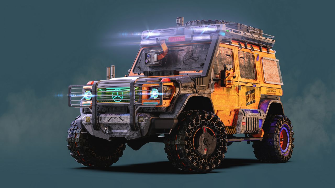 Mercedes-Benz G-Class Wallpaper 4K, Cyberpunk, Concept Art