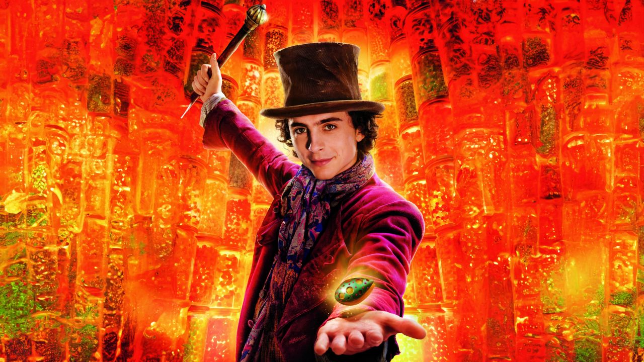 Timothée Chalamet as Wonka 2023 5K Wallpaper