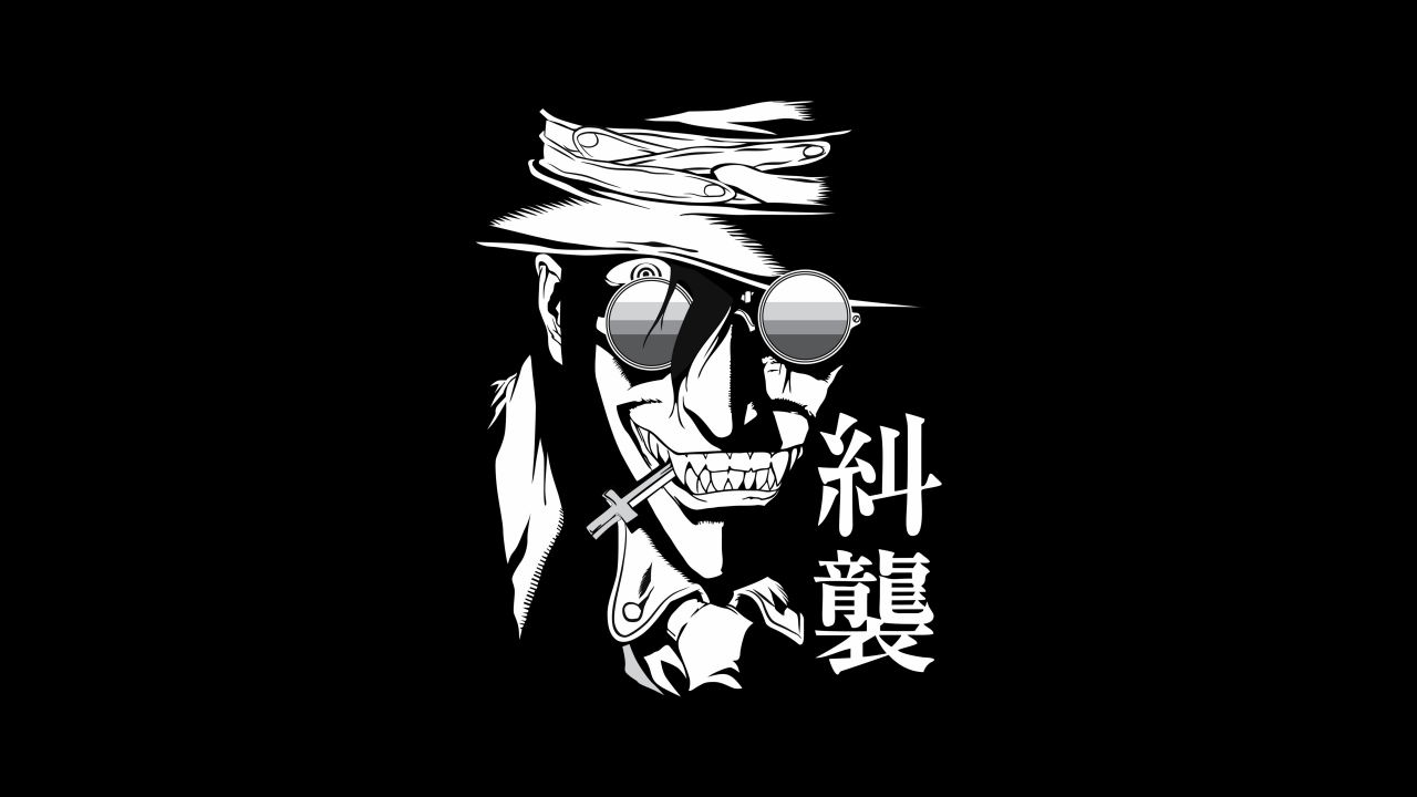 Alucard Wallpaper 4K, AMOLED, Evil laugh, Hellsing, 5K