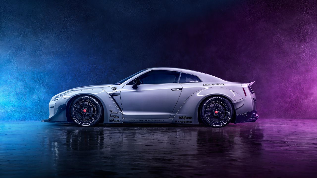 nissan gt r neon digital art