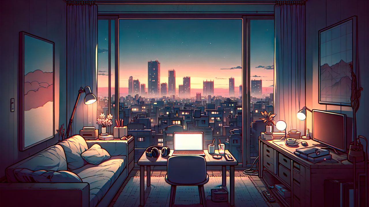 Lofi Wallpaper 4K, Room, Cityscape, Urban