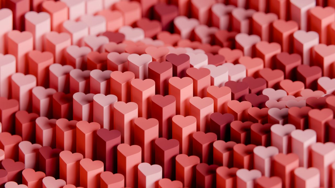 red hearts 3d