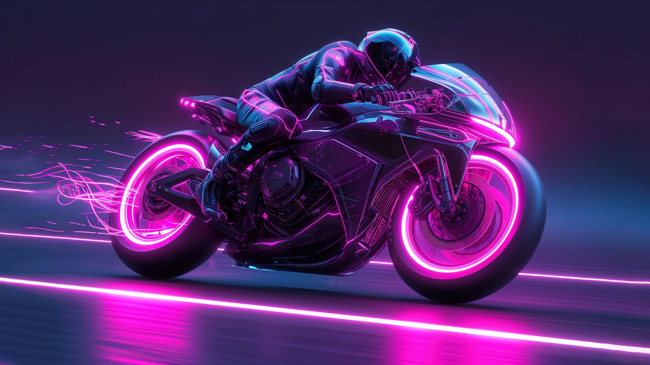 biker neon art