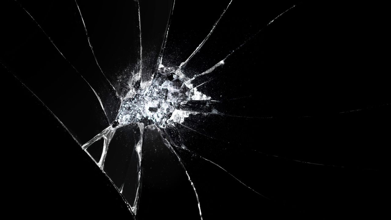 Shattered glass Wallpaper 4K, Dark background, Broken screen