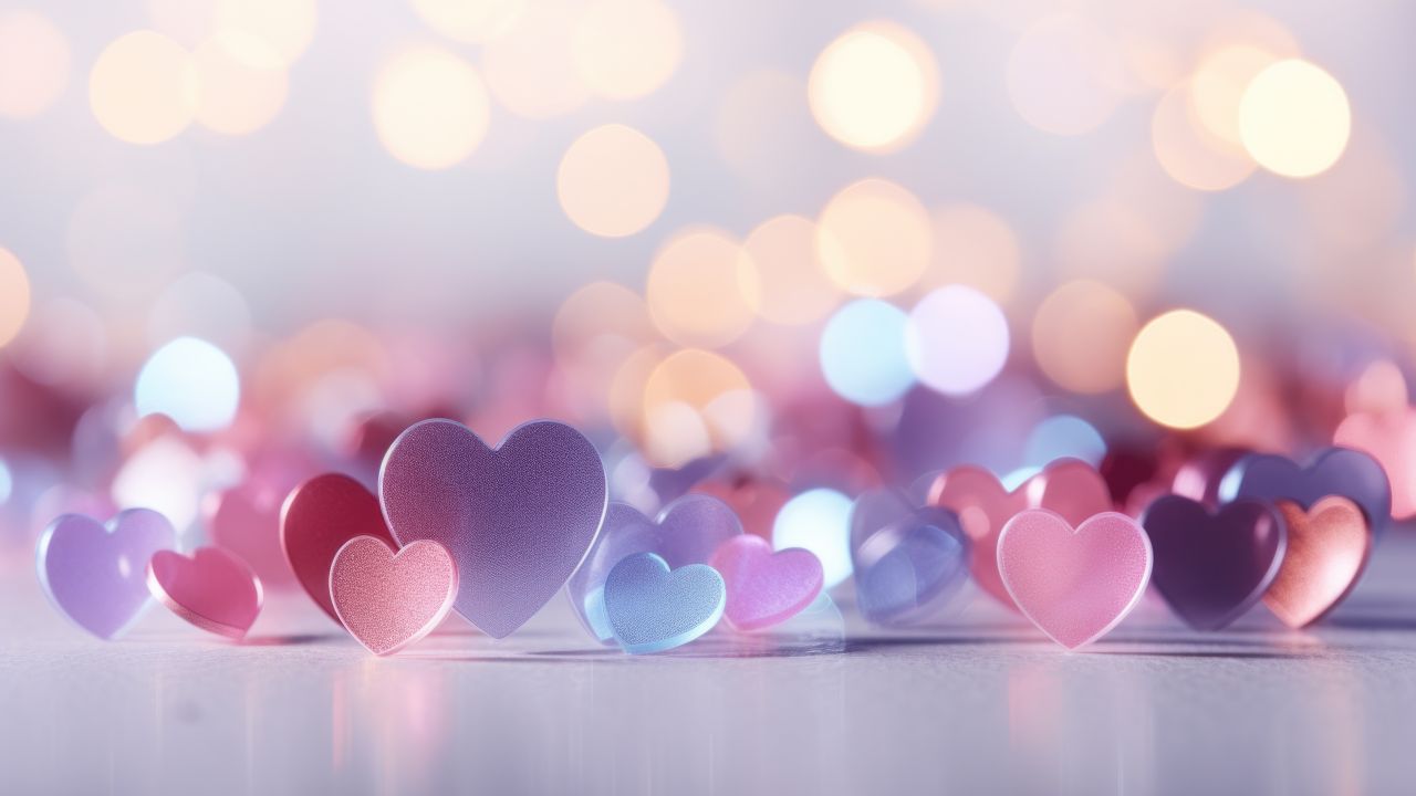 glossy love hearts
