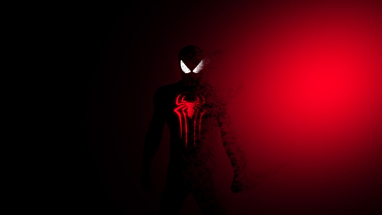 Spider-Man Dark Red 4K Wallpaper