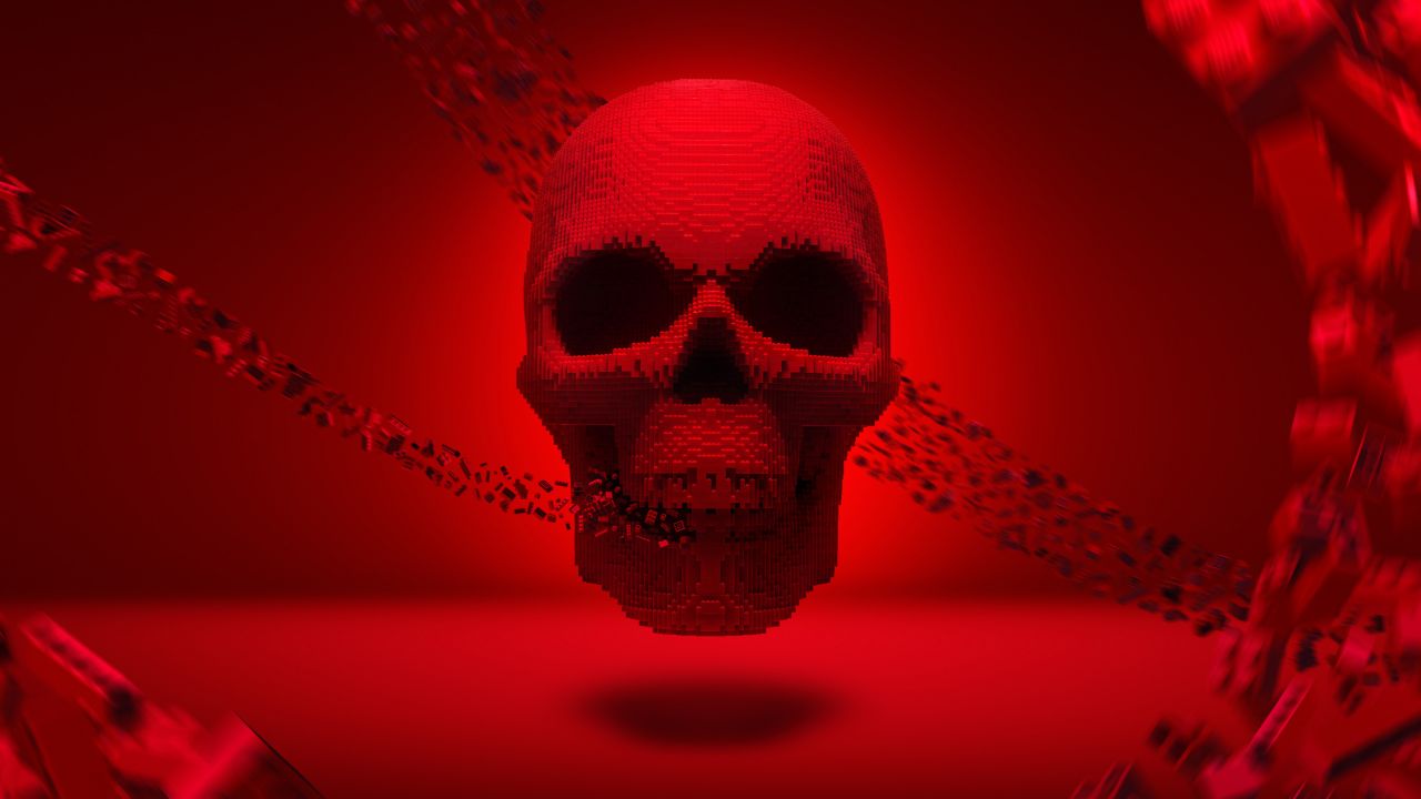 lego skull red