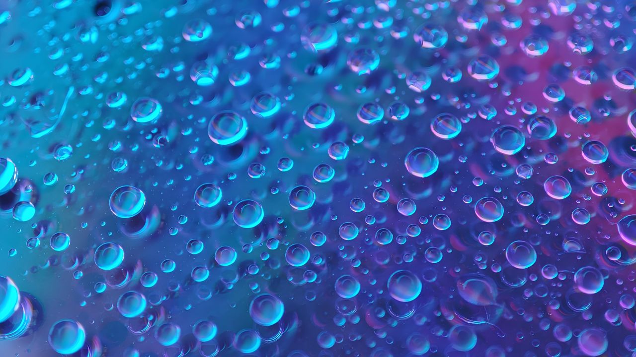 water droplets blue