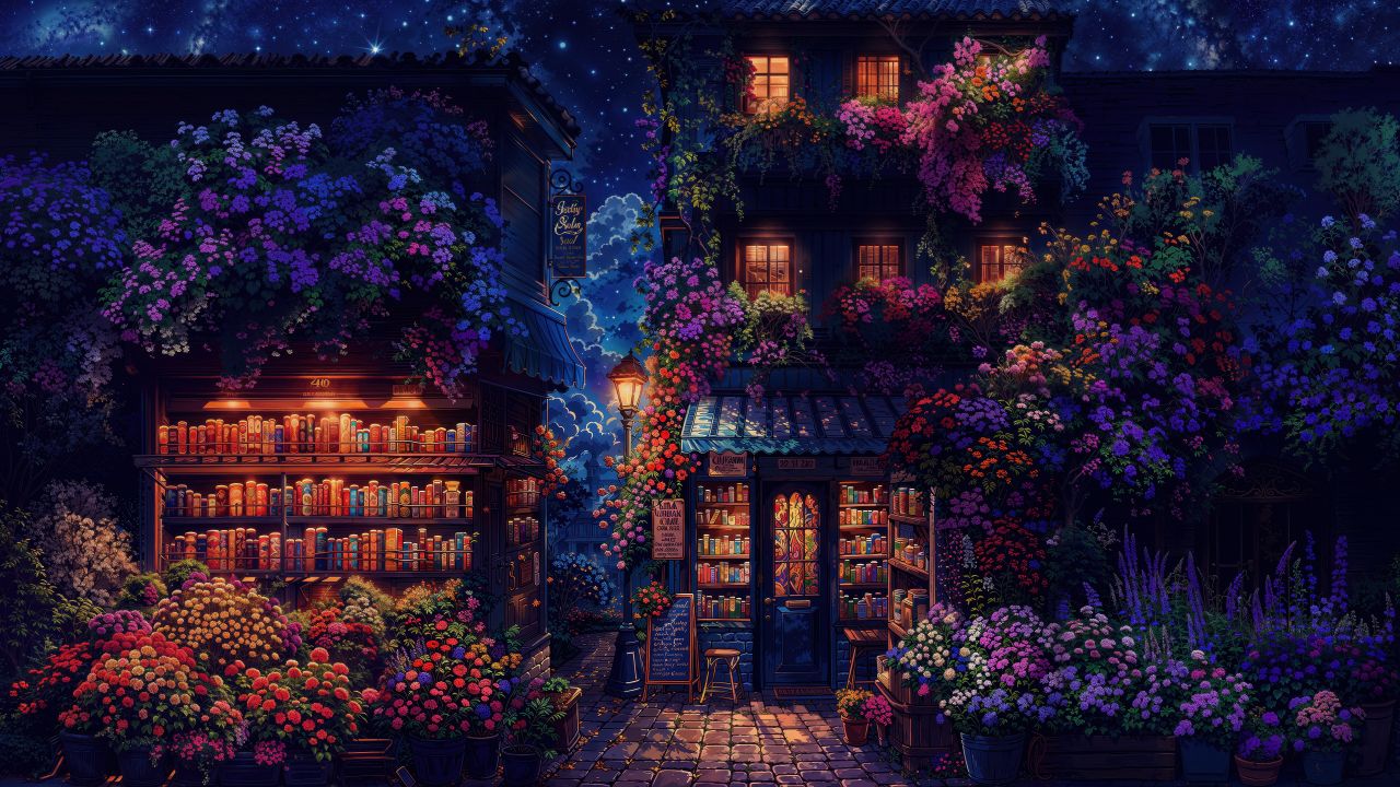 cozy shop night