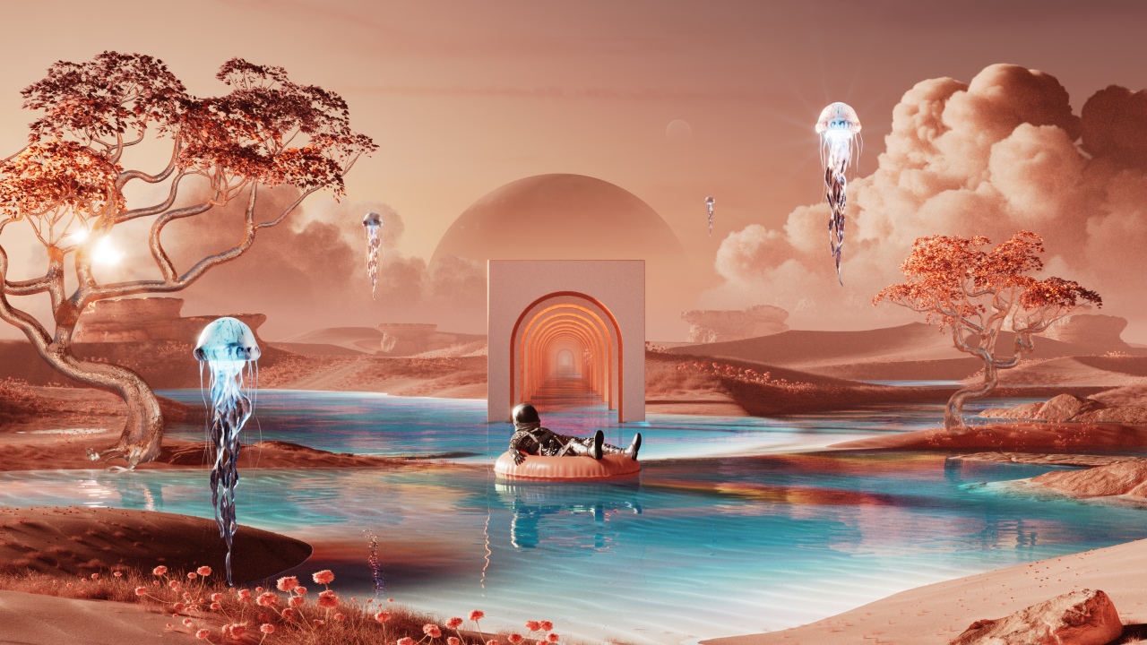 relaxing astronaut