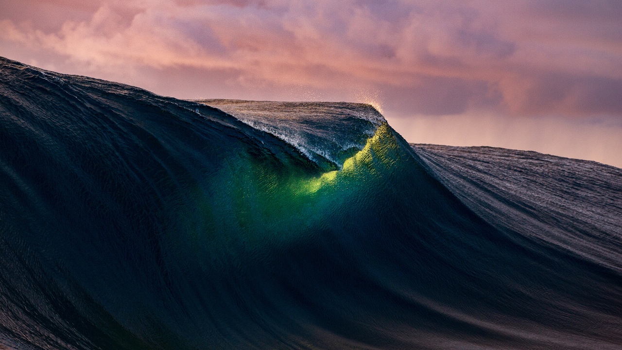 sunset tides wave