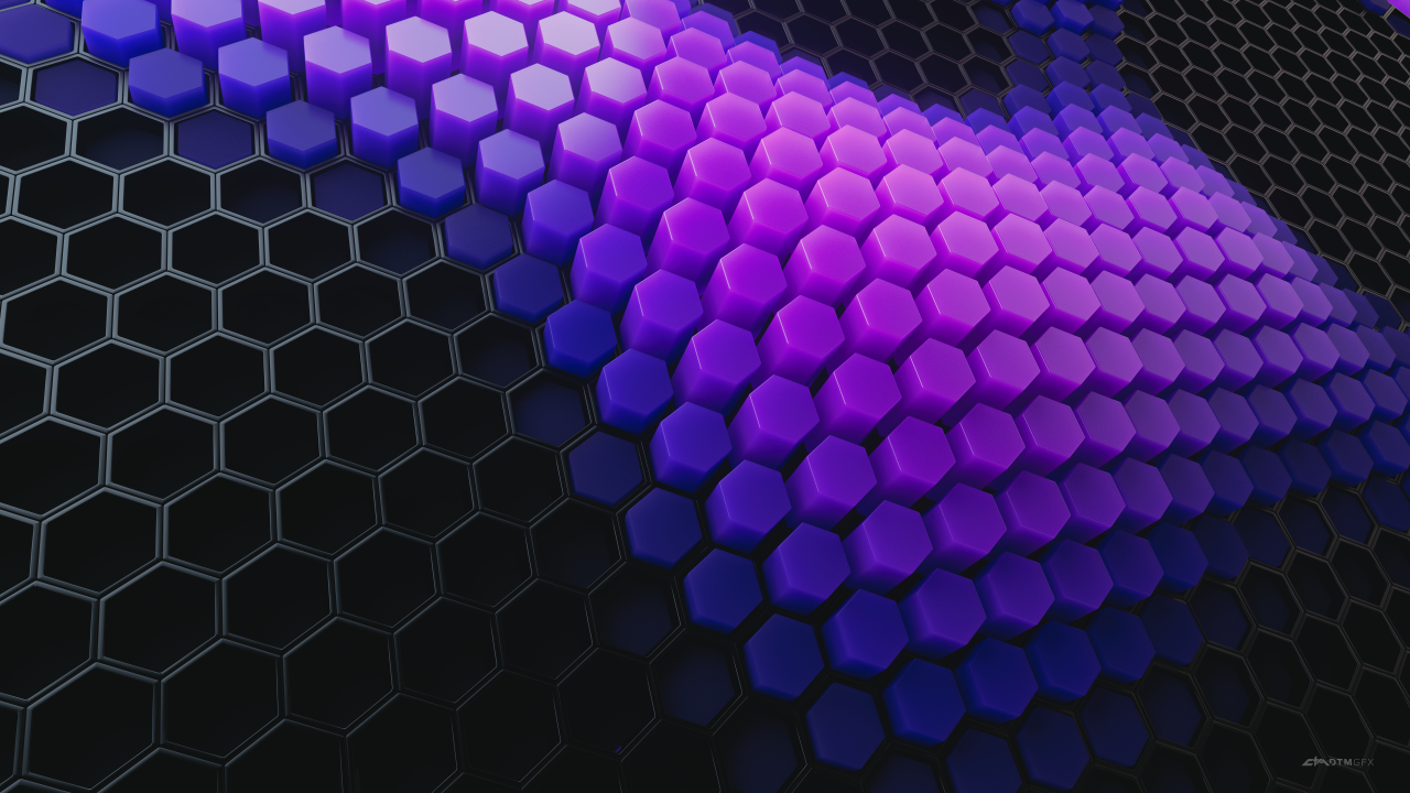 hexagons patterns violet background violet blocks black