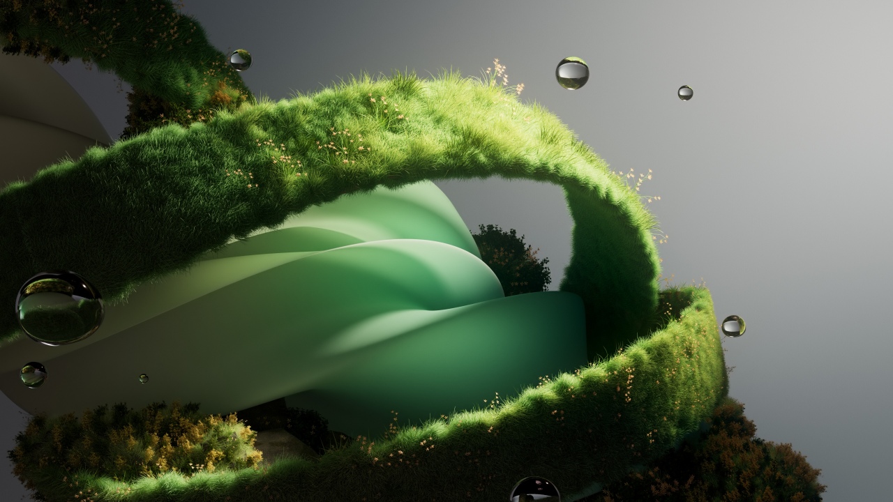 surreal green grass