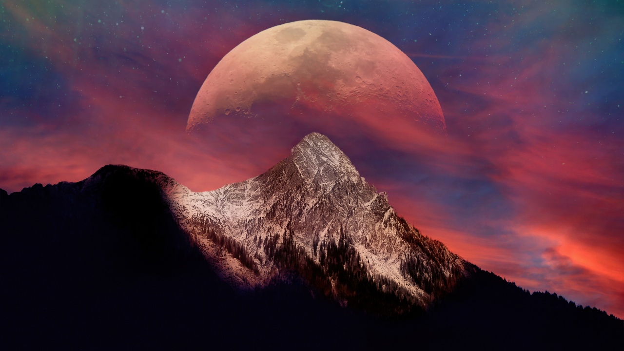 blood moon mountain