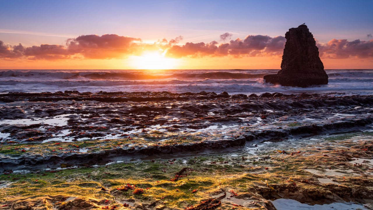 Davenport Wallpaper 4K, California, USA, Sunset, Clouds