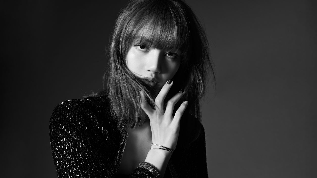 Lisa Wallpaper 4K, Monochrome, Blackpink