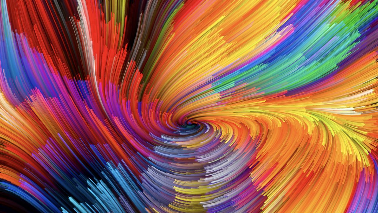 Chroma Wallpaper 4K, macOS Mojave, Colorful, Spiral, #4014